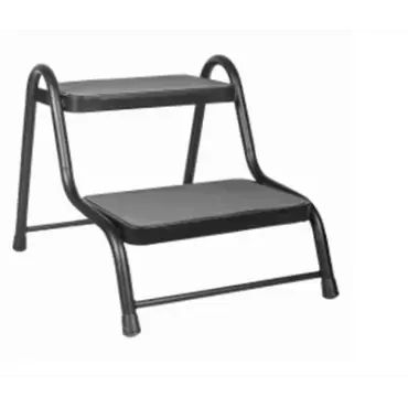 Doppelte schwarze Einstiegsstufe für Wohnwagen, Wohnmobile und Wohnmobile.