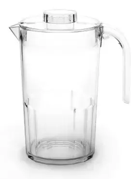 Transparenter 1,5-Liter-Mehrzweckkrug im Retro-Stil mit sehr widerstandsfähigem Polycarbonatdeckel. Geeignet für Haushaltsgeräte.