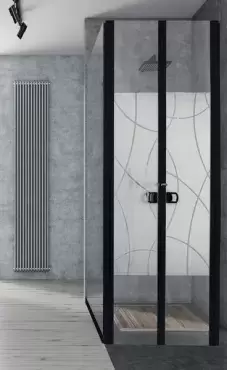 Badezimmertrennwand mit 2 Faltblättern für Wohnmobil, Wohnwagen und Wohnmobil