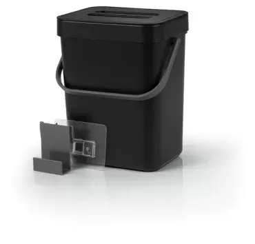 Mülleimer, 5-Liter-Mülleimer mit schwarzem Griff und Deckel, Camping, Caravaning.