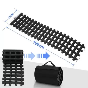 Rollbare und verstärkte Entblockungsplatten für Geländefahrzeuge, Wohnmobile und Camper, Satz mit 2 Einheiten.
