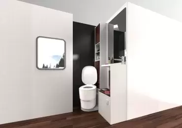 WC Clesana Toilette OHNE Wasser mit Taschensystem für Wohnwagen, Wohnmobile und Camper.