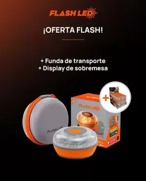 Geolokalisierbare Flash-LED-V16-Notleuchte mit Konnektivität bis 2038 inklusive GESCHENK-Schutzhülle.