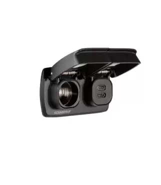 SCANSTRUT Dual-USB-C- und 12-V-Steckdose mit Schutzhülle für Wohnwagen, Wohnmobile, Wohnmobile und Geländewagen.