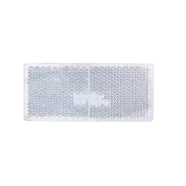 Rechteckiges, selbstklebendes katadioptrisches Objekt mit den Abmessungen 90 x 40 mm in Weiß für die Beschilderung.