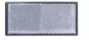 Rechteckiger selbstklebender katadioptrischer Sensor mit schwarzem Umriss, 105 x 48 mm, Farbe Weiß, für Beschilderungen.