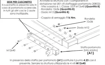 Zusätzliches Set mit Stangen vom weiblichen Typ für die Montage an Anhängerkupplungen von Wohnmobilen.