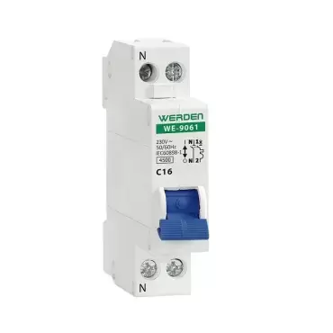 Werden Magnetothermischer Schalter 1P+N 16 AH, für den Einbau in Caravans, Reisemobile und Camper.