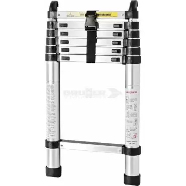 Teleskopleiter mit Alu-Klammern Brunner 210x36x6 CM für Wohnwagen, Reisemobil oder Camper