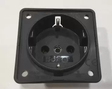 220V Stecker BERKER Line Farbe ANTHRAZIT SCHWARZ für Wohnwagen, Wohnmobile und Camper.