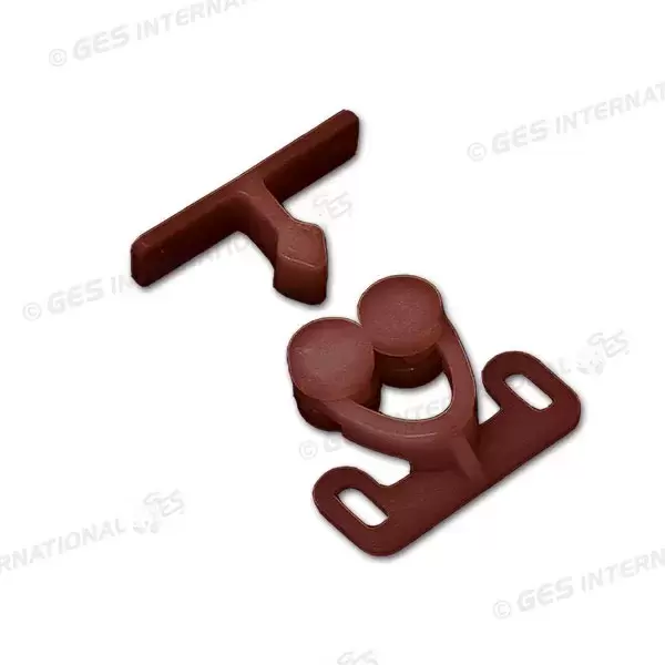 Tope de puerta marron con doble rueda multiples aplicaciones para caravana, autocaravana y camper